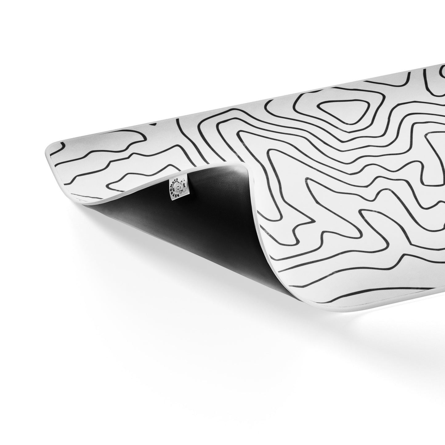 White Topographic Map Mouse Pad
