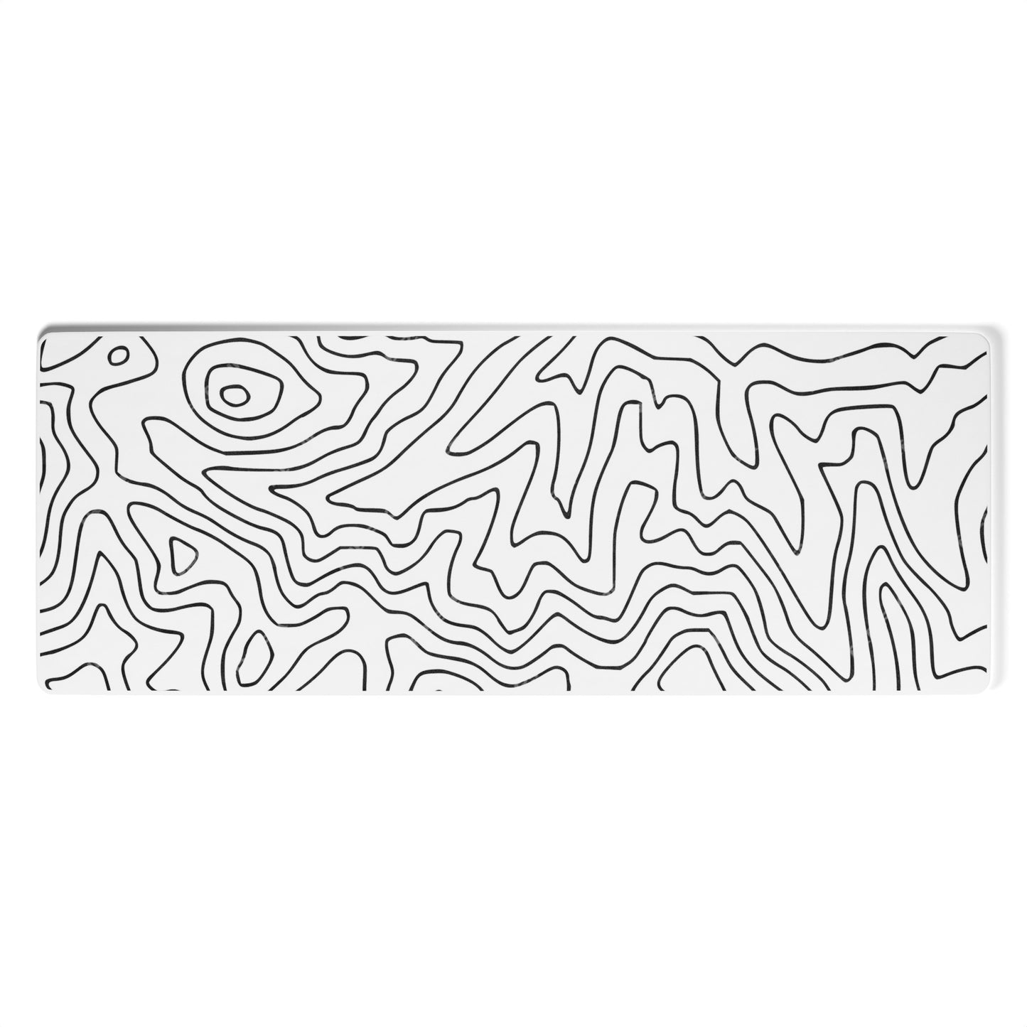 White Topographic Map Mouse Pad