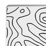 White Topographic Map Mouse Pad